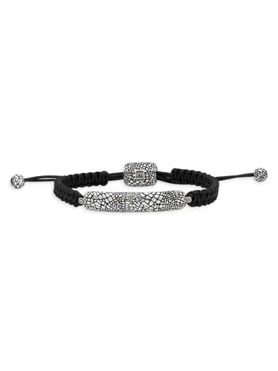 John Varvatos Men's Snakeskin Sterling Silver Slider Bracelet In Black