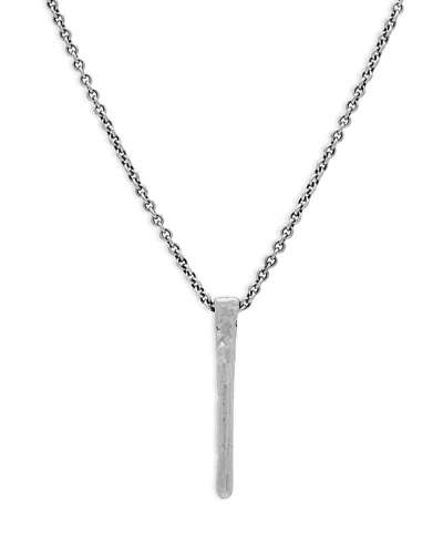 John Varvatos Men's Sterling Silver Artisan Hammered Nail Pendant Necklace, 24