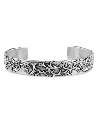 John Varvatos Men's Sterling Silver Gothic Design Cuff Bracelet In Gray