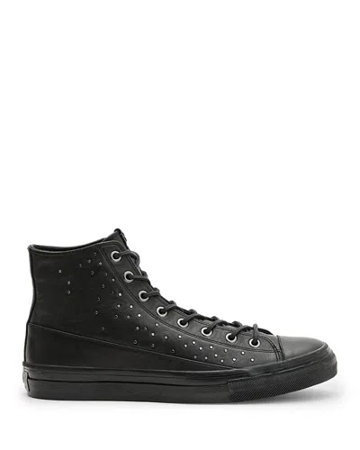John Varvatos Men's Vulc Studded Leather Mid-top Sneakers In Black