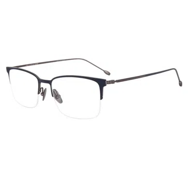 John Varvatos Men's V172 Half Rim Eyeglasses In Navy/grey In Black