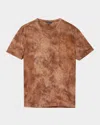 John Varvatos Campana Regular Fit Linen T-shirt In Brown