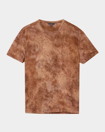 John Varvatos Campana Regular Fit Linen T-shirt In Brown
