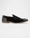 John Varvatos Men's Venice Distressed Velvet Loafers In Grey