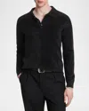 John Varvatos Verona Long Sleeve Cashmere Polo Sweater In Black