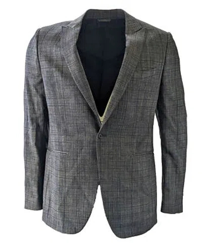 Pre-owned John Varvatos Men's Virgin Wool Indigo Heather Blazer $1398