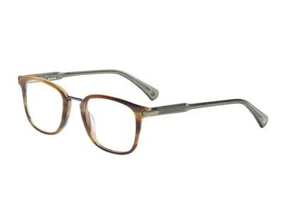 John Varvatos Men's Vjv423 Square Eyeglasses In Brown Horn