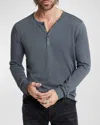 John Varvatos Walden Broken Stitch Henley In Iron Grey