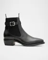 John Varvatos Men's Walker Python Embossed Buckle Chelsea Boots In Black