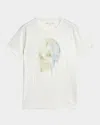 John Varvatos Watercolor Skull Graphic T-shirt In Salt