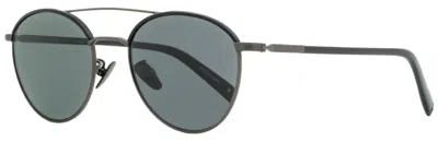 John Varvatos Men's Windsor Sunglasses V518 Blg Black/gunmetal 53mm In Silver
