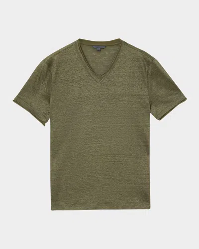 JOHN VARVATOS MEN'S WOOSTER LINEN V-NECK T-SHIRT