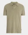 John Varvatos Zion Open Collar Polo Shirt In Green