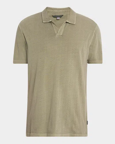 John Varvatos Men's Zion Jacquard Johnny Collar Polo Shirt