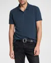 John Varvatos Zion Jacquard Garment Polo In Deep Blue