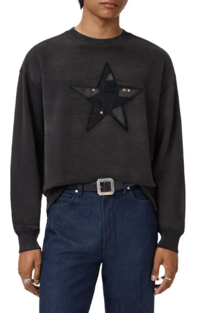 John Varvatos Mended Star Sweatshirt In Black