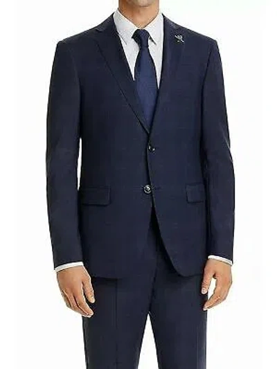 Pre-owned John Varvatos Mens Navy Stretch Wool Blend Suit Separate Blazer 40r In Blue