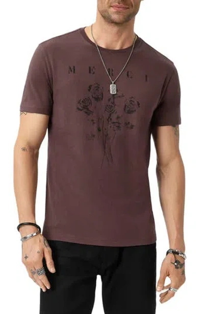 John Varvatos Merci Graphic T-shirt In Burgundy