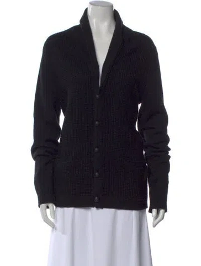 Pre-owned John Varvatos Merino Wool V-neck Sweater In Black