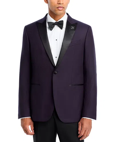 John Varvatos Micro Jacquard Peak Dinner Jacket In Purple