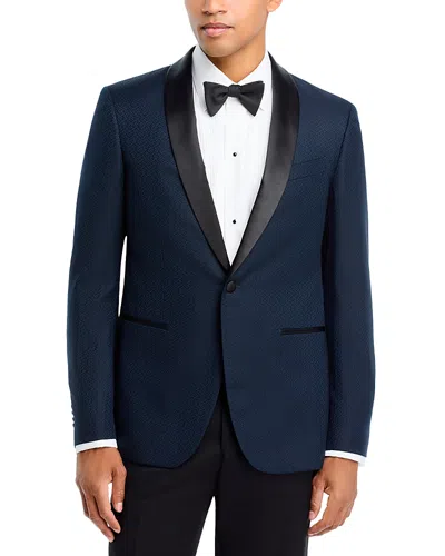 John Varvatos Micro Jacquard Shawl Dinner Jacket In Blue