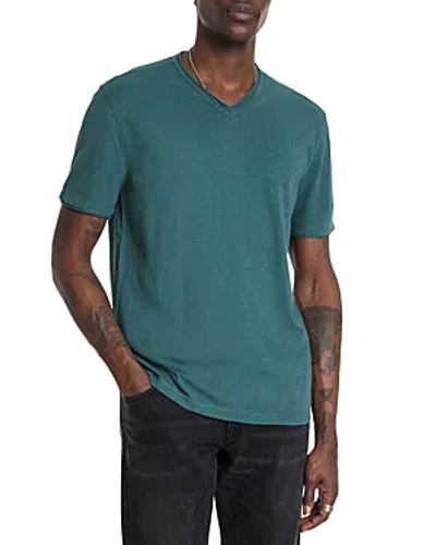 John Varvatos Miles Slub Organic Cotton V-neck T-shirt In Eucalyptus