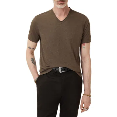 John Varvatos Miles Slub Organic Cotton T-shirt In Brown