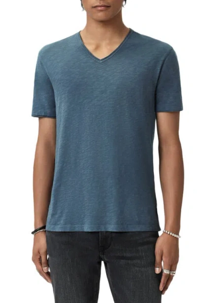 John Varvatos Miles Slub Organic Cotton T-shirt In Blue