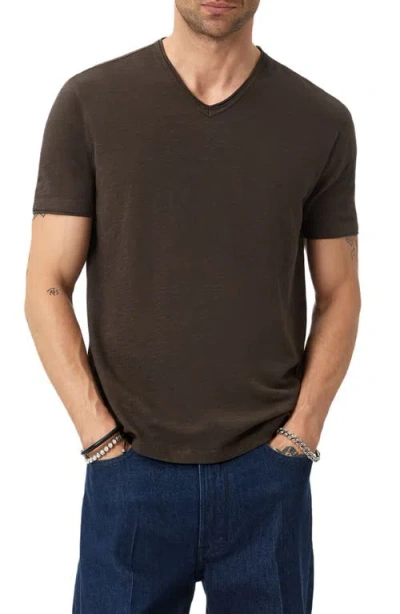 John Varvatos Miles Slub Organic Cotton T-shirt In Brown