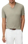John Varvatos Miles Slub Organic Cotton V-neck T-shirt In Fog