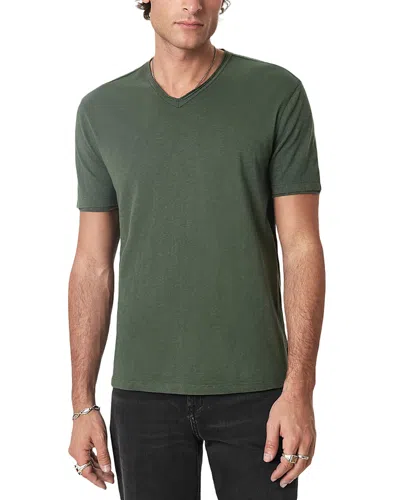 John Varvatos Miles Slub Organic Cotton V-neck T-shirt In Green