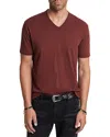 John Varvatos Miles Slub V Neck Tee In Pruce