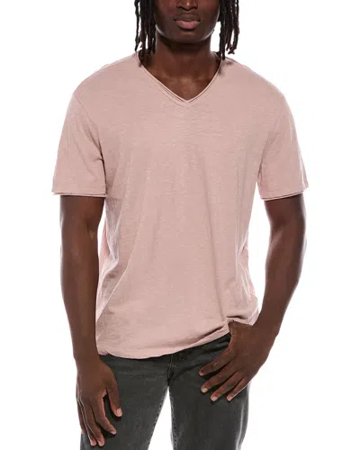 John Varvatos Miles Slub V-neck Shirt In Pink