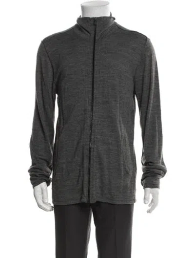 Pre-owned John Varvatos Mock Neck Long Sleeve Cardigan In Gray