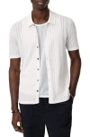 John Varvatos Moore Short Sleeve Regular Fit Textured Sweater In White