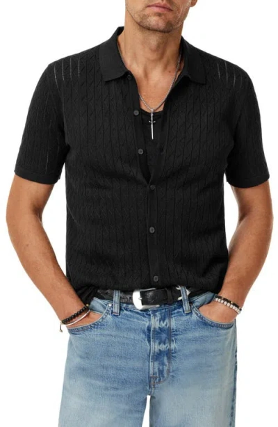 JOHN VARVATOS JOHN VARVATOS MOORE SHORT SLEEVE ORGANIC COTTON SWEATER