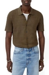 John Varvatos Moore Short Sleeve Organic Cotton Sweater In Green