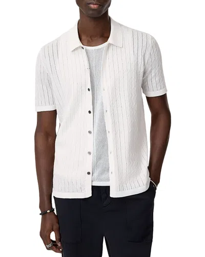 John Varvatos Moore Short Sleeve Regular Fit Textured Sweater In White