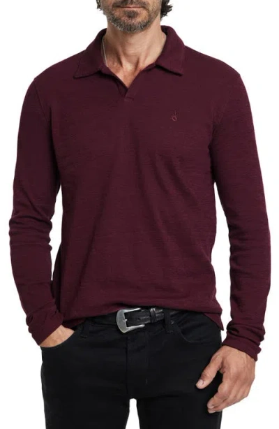 JOHN VARVATOS JOHN VARVATOS MORRIS LONG SLEEVE JOHNNY COLLAR POLO