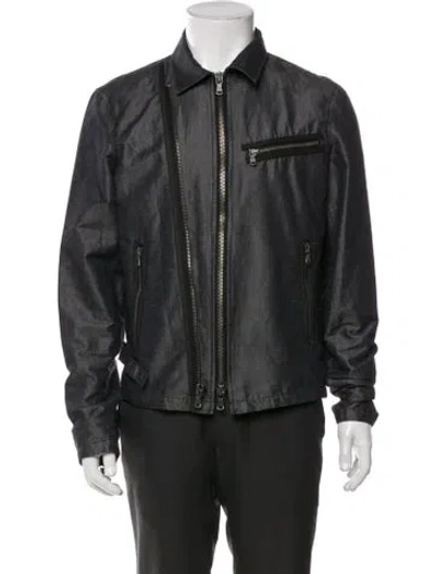 Pre-owned John Varvatos Moto Jacket In Blue