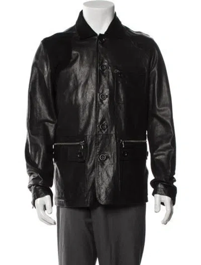 Pre-owned John Varvatos Moto Jacket In Burgundy