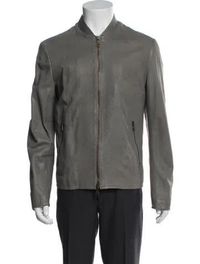 Pre-owned John Varvatos Moto Jacket In Gray