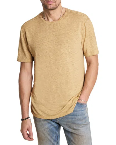 John Varvatos Mott Regular Fit Linen T-shirt In Brown
