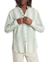 John Varvatos Multi Button Band Collar Shirt In Green