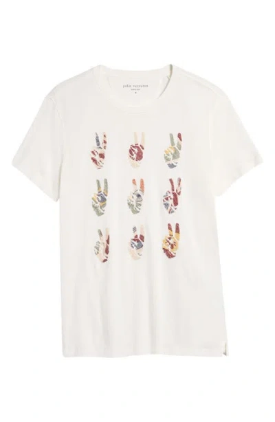 John Varvatos Multi Peace Hand Organic Cotton Graphic T-shirt In Salt