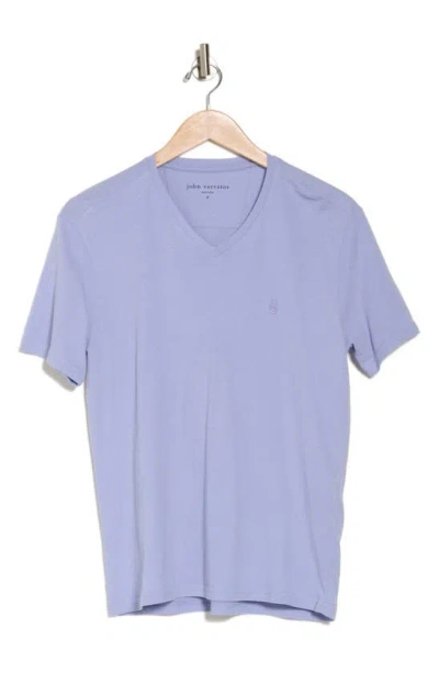 John Varvatos Nash V-neck Cotton T-shirt In Antique Purple