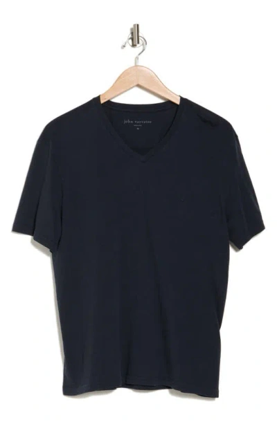 John Varvatos Nash V-neck Cotton T-shirt In Blue
