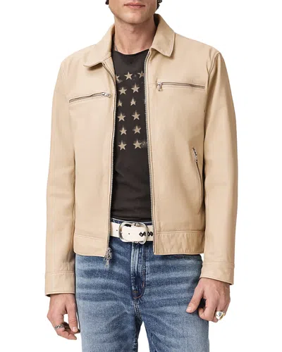 John Varvatos Nicholas Burnished Leather Jacket In Brown