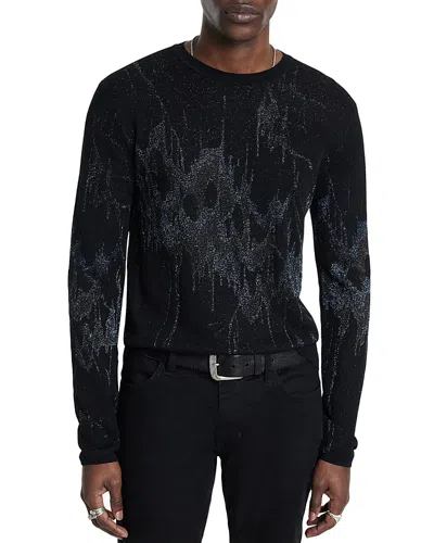 John Varvatos Hilo Night Sky Crewneck Sweater In Black