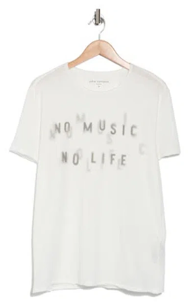 John Varvatos No Music No Life Cotton Graphic T-shirt In Salt